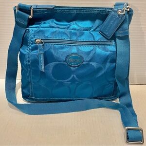 Coach Teal Monogram Getaway Crossbody